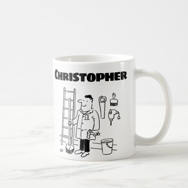 Taza De Café Regalo para un Handyman con nombre agregado (Derecha)