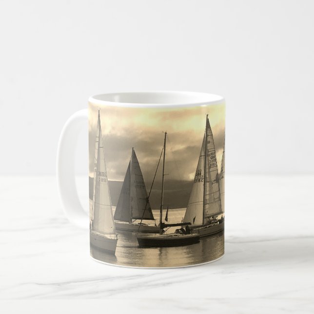 Taza De Café Regalo para un marinero. Yate (Anverso izquierdo)