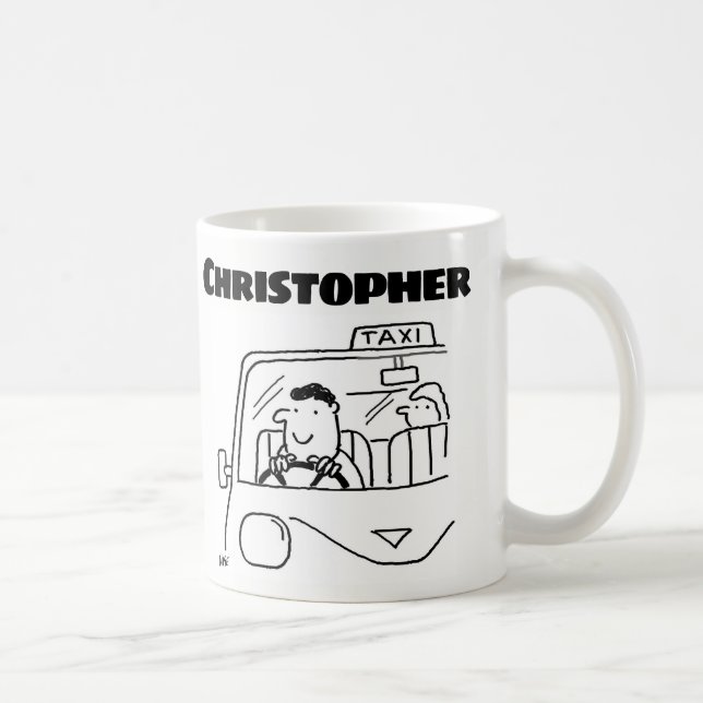 Taza De Café Regalo para un taxista con nombre (Derecha)
