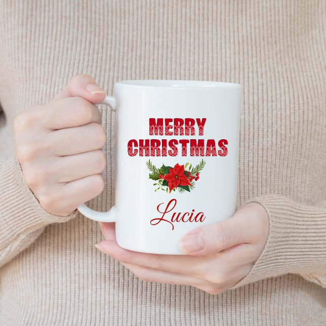 Taza De Café Regalo para vacaciones de Navidades de flores roja (Subido por el creador)