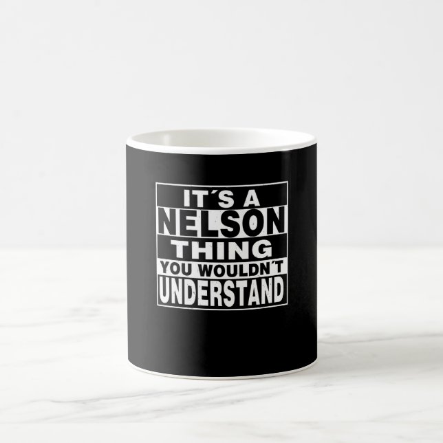 Taza De Café Regalo personalizado con apellido NELSON (Centro)