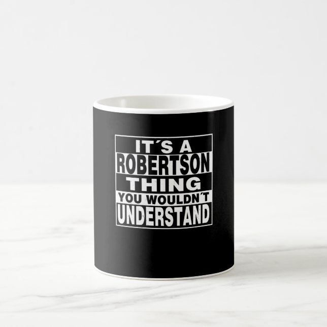 Taza De Café Regalo personalizado con apellido ROBERTSON (Centro)