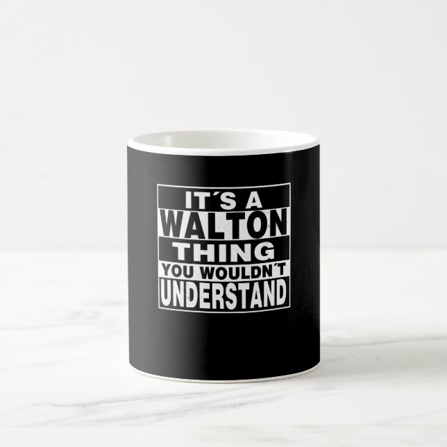 Taza De Café Regalo personalizado con apellido WALTON (Centro)