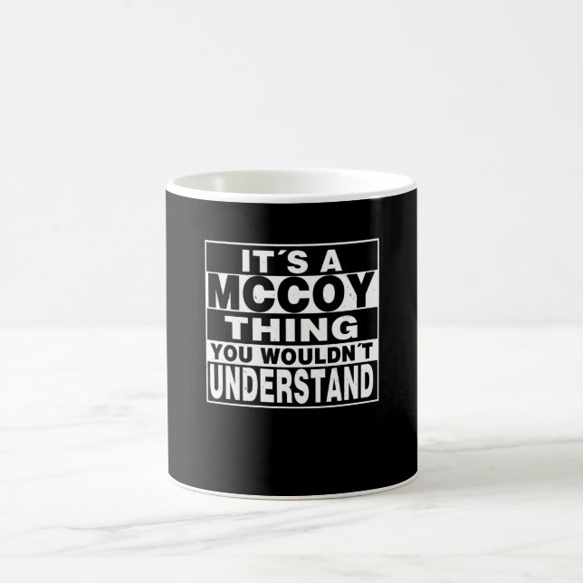Taza De Café Regalo personalizado de apellido MCCOY (Centro)