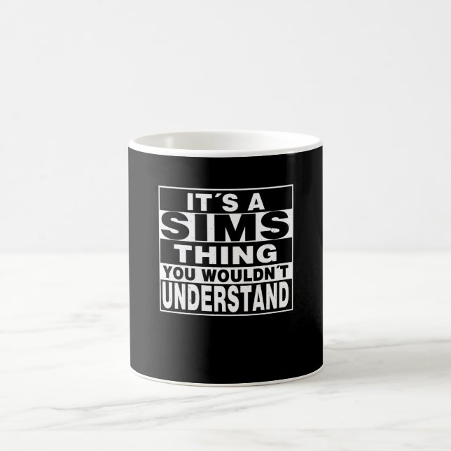 Taza De Café Regalo personalizado de apellido SIMS (Centro)