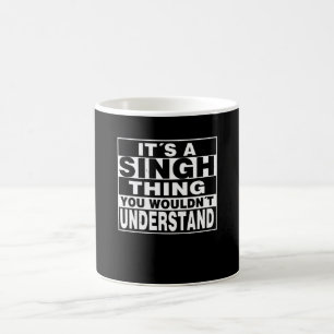 Taza De Café Regalo personalizado de apellido SINGH