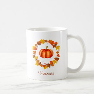 Taza De Café Regalo personalizado de calabaza de hueso de otoño