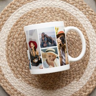 Taza De Café Regalo personalizado de collage de fotos moderno