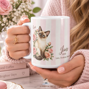 Taza De Café Regalo personalizado de dama de honor gato rosa fl