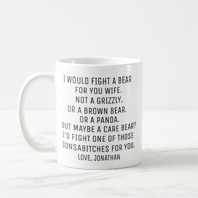 Taza De Café Regalo personalizado de esposa, esposa divertida  (Izquierda)