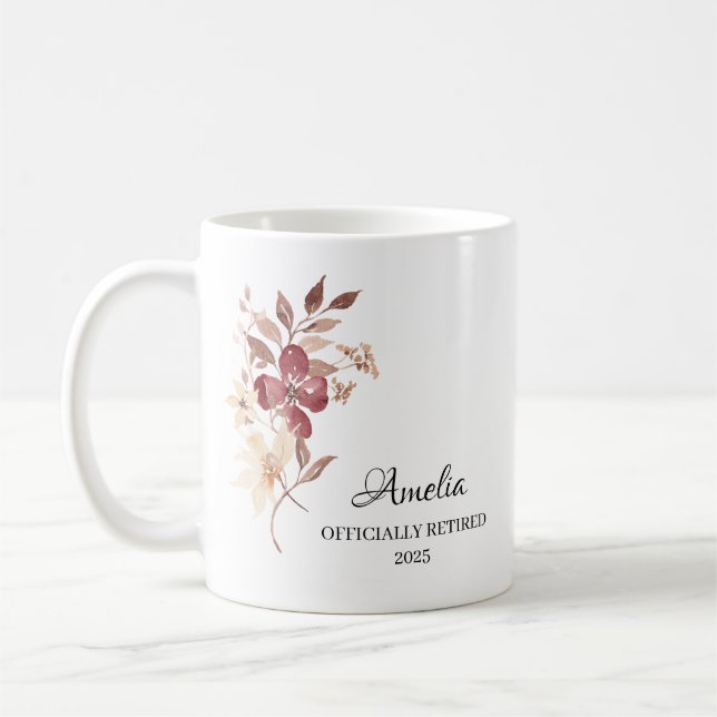 Taza De Café Regalo Personalizado de Feliz Jubilación (Izquierda)