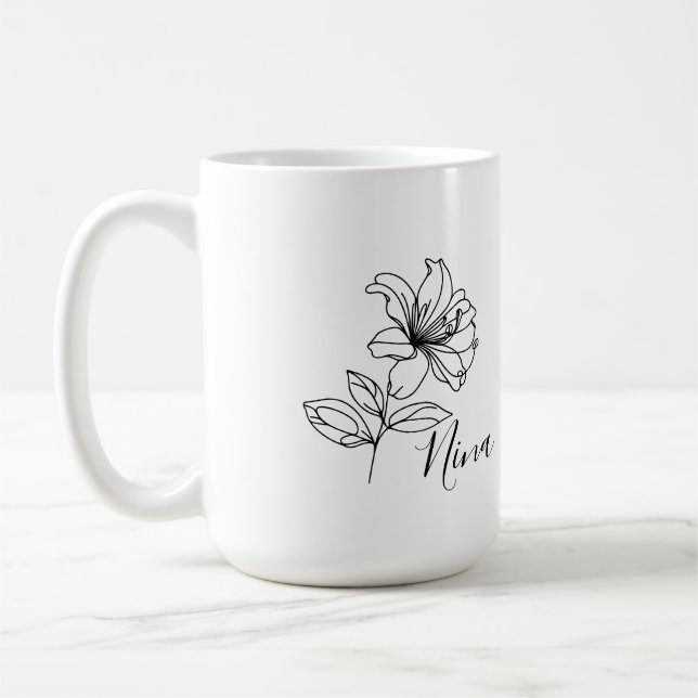 Taza De Café Regalo personalizado de flor de abeja de miel (Izquierda)