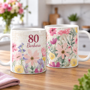 Taza De Café Regalo personalizado de flor silvestre rosa para s