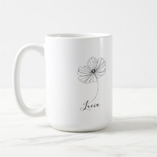 Taza De Café Regalo personalizado de flores de nacimiento de co