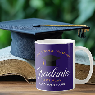 Taza De Café Regalo personalizado de graduación morado