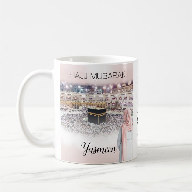 Taza De Café Regalo personalizado de Hajj Mubarak Coffe Mug Haj (Izquierda)