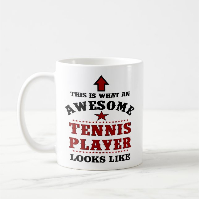 Taza De Café Regalo personalizado de jugador de tenis (Izquierda)