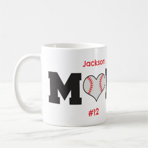 Taza De Café Regalo personalizado de mamá de béisbol
