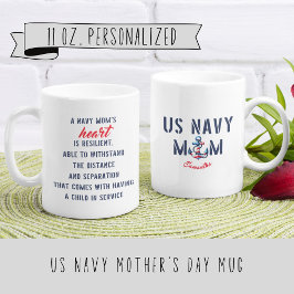 Taza De Café Regalo personalizado de mamá de la Marina de Estad
