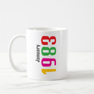 Taza De Café Regalo personalizado de mes y año de cumpleaños