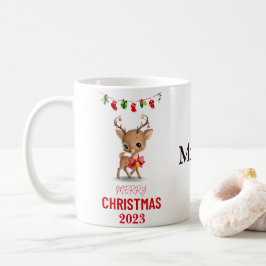 TAZA DE CAFÉ REGALO PERSONALIZADO DE NAVIDADES REINDERES PARA T