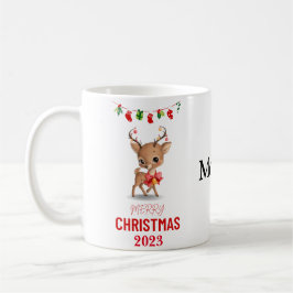 TAZA DE CAFÉ REGALO PERSONALIZADO DE NAVIDADES REINDERES PARA T