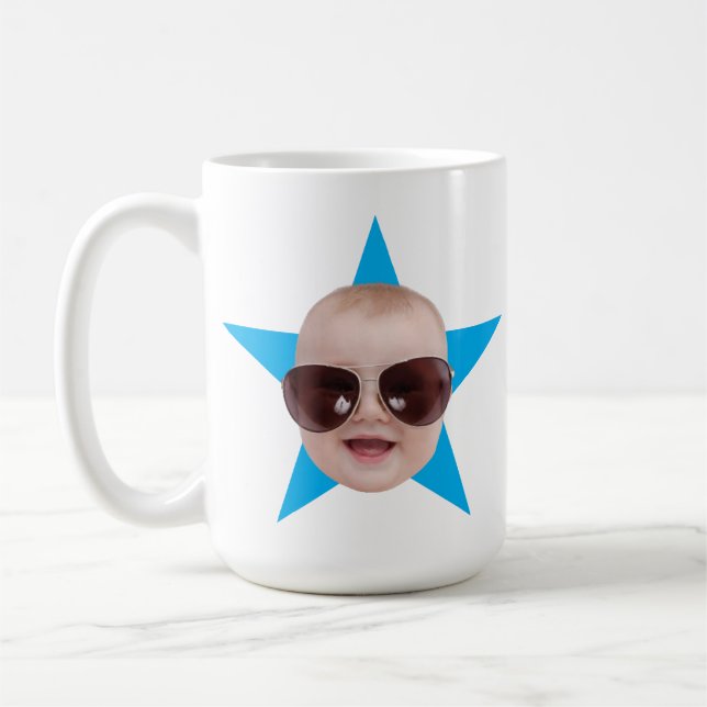 Taza De Café Regalo personalizado de Office Star Face Personali (Izquierda)