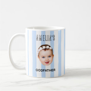 Taza De Café Regalo personalizado de padrino con foto a rayas
