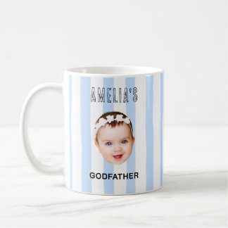 Taza De Café Regalo personalizado de padrino con foto a rayas