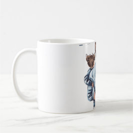 Taza De Café Regalo personalizado de Super Mamá con hijo e hija