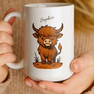 Taza De Café Regalo personalizado de vaca de las Highlands