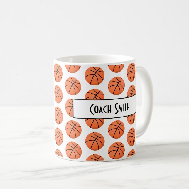 Taza De Café Regalo personalizado del entrenador de básquetbol (Anverso derecho)
