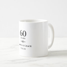 Taza De Café Regalo personalizado elegante de 60 aniversario de