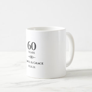 Taza De Café Regalo personalizado elegante de 60 aniversario de