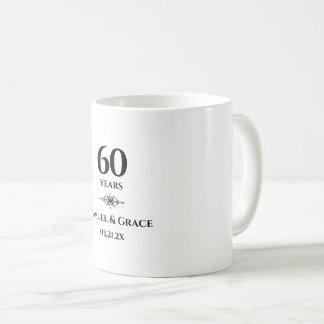 Taza De Café Regalo personalizado elegante de 60 aniversario de
