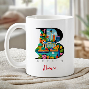 Taza De Café Regalo Personalizado Letra B Monograma de Berlín