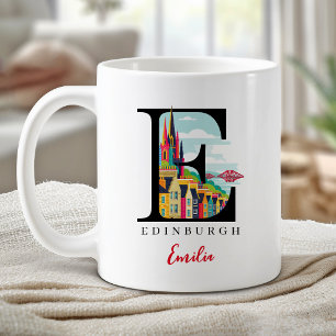 Taza De Café Regalo Personalizado Letra E Monograma de Edimburg