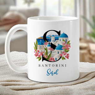 Taza De Café Regalo Personalizado Letra S Monograma de Santorin