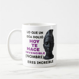 TAZA DE CAFÉ REGALO PERSONALIZADO(NOMBRE)ERES INVENCIBLE