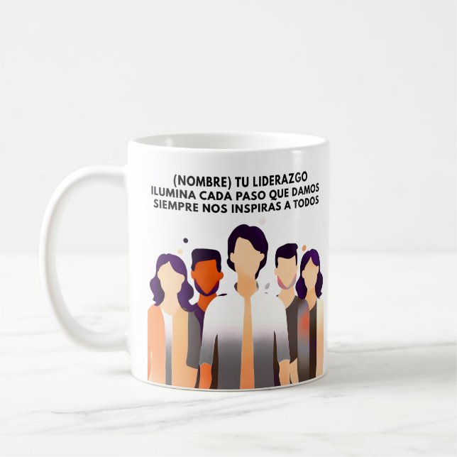 TAZA DE CAFÉ REGALO PERSONALIZADO(NOMBRE)LIDERAZGO INSPIRA (Izquierda)