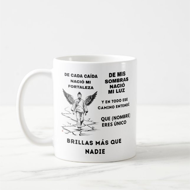 TAZA DE CAFÉ REGALO PERSONALIZADO (NOMBRE)TU BRILLAS (Izquierda)