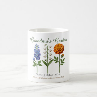 Taza De Café Regalo Personalizado para Abuela Flores de Nacimie