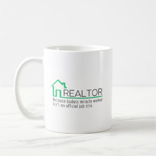 Taza De Café Regalo personalizado para agente inmobiliario trab