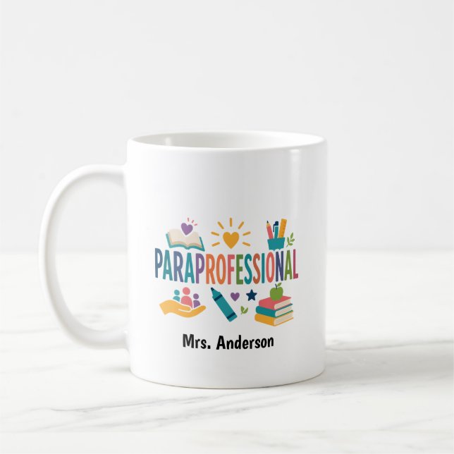 Taza De Café Regalo Personalizado para Asistente Educativo (Izquierda)