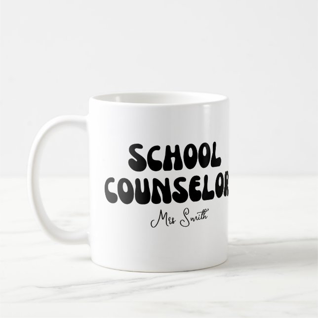 Taza De Café Regalo Personalizado Para Consejero Escolar (Izquierda)