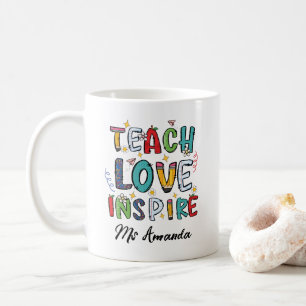 Taza De Café Regalo Personalizado para Maestros: Enseña Amor In