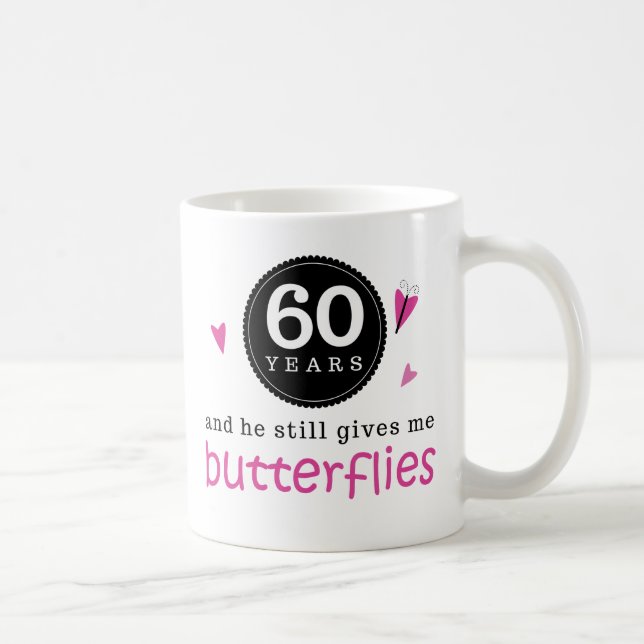 Taza De Café Regalo por mariposa en el 60 aniversario del Boda (Derecha)