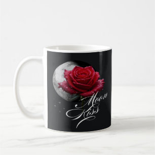 Taza De Café Regalo Romántico Rosa Roja Besada por la Luna
