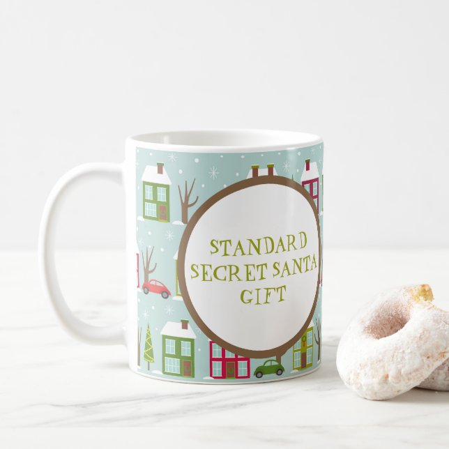 Taza De Café Regalo secreto estándar de Santa Gift (Con donut)