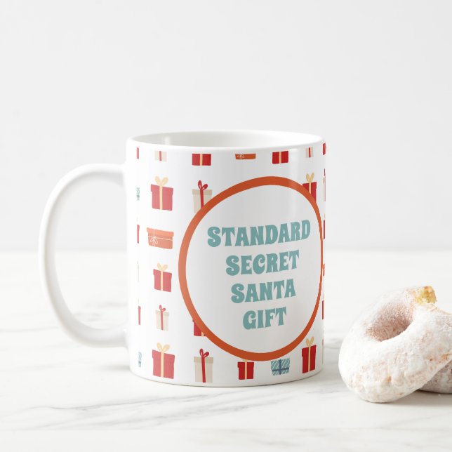 Taza De Café Regalo secreto estándar de Santa Gift (Con donut)